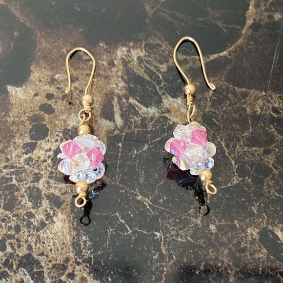 Pink Crystal Bead Necklace and Earrings Set - Picture 3 of 6